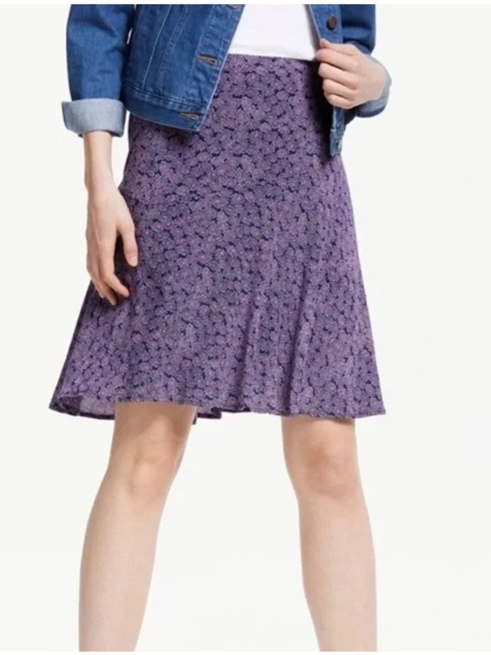 Boden Virginia Navy Floral Spray Skirt
